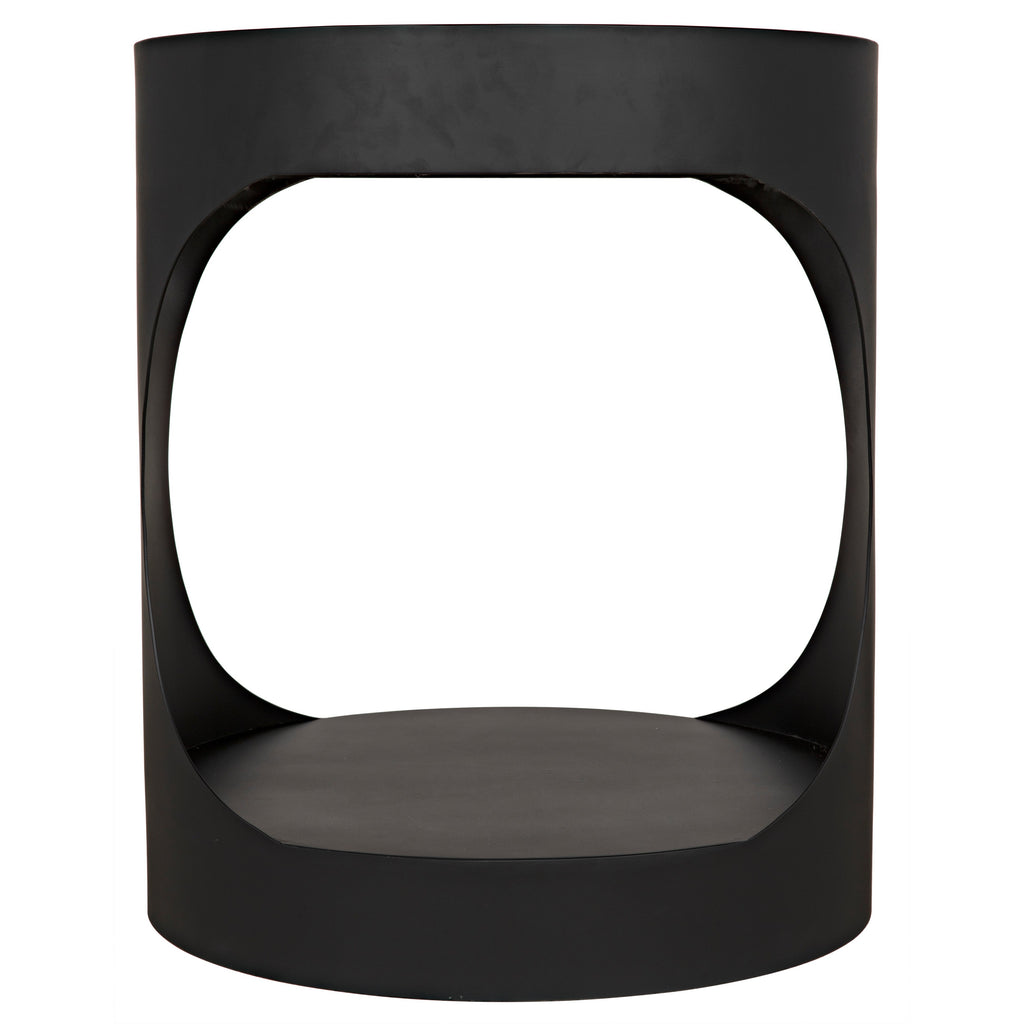 Eclipse Round Side Table Black Steel