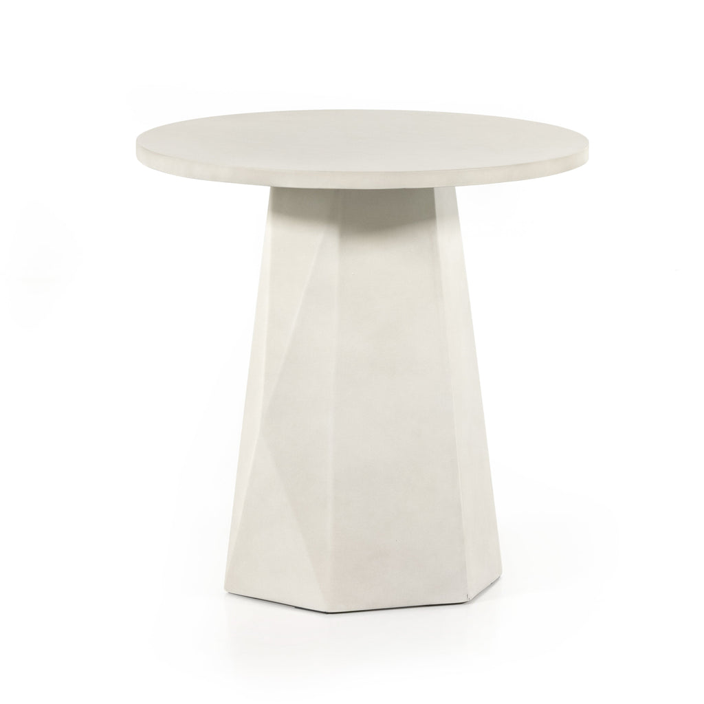 Braxton White Concrete End Table