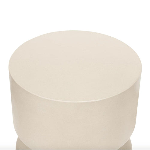 Nadia Parchment White Outdoor End Table