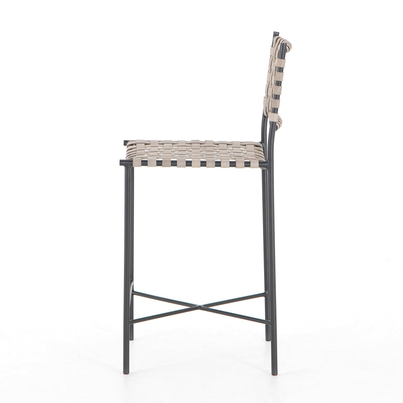 Garrison Grey Leather Counter Stool