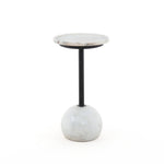 Valerie Polished White Marble Accent Table