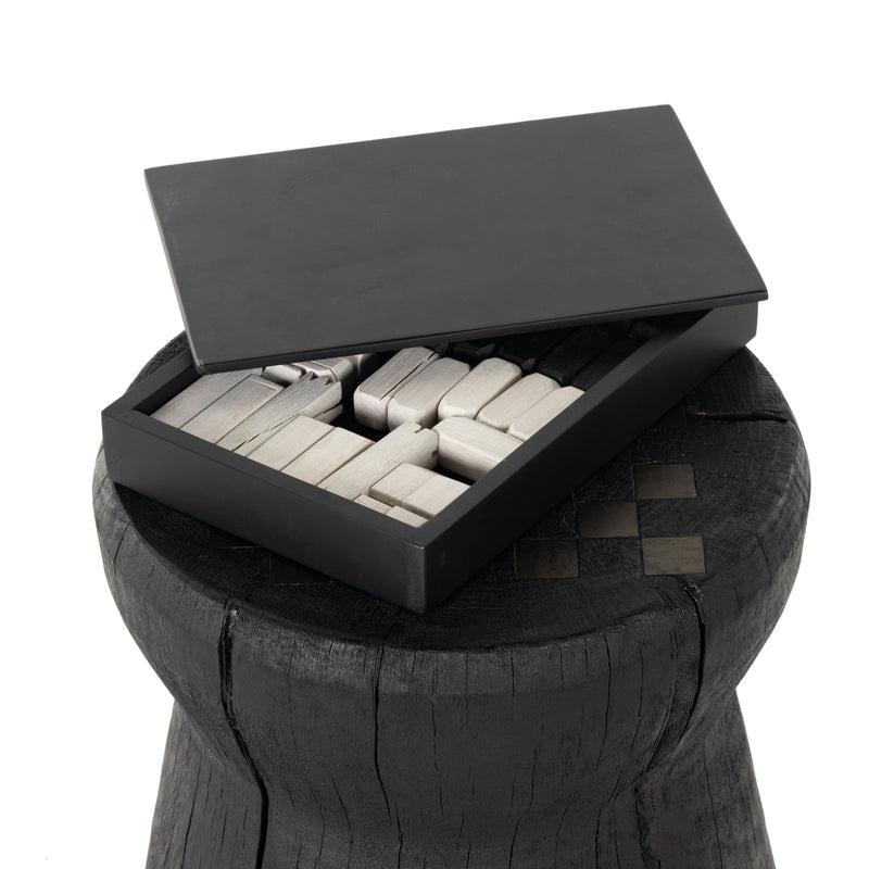 Cordon Carbonized Black Chess Table