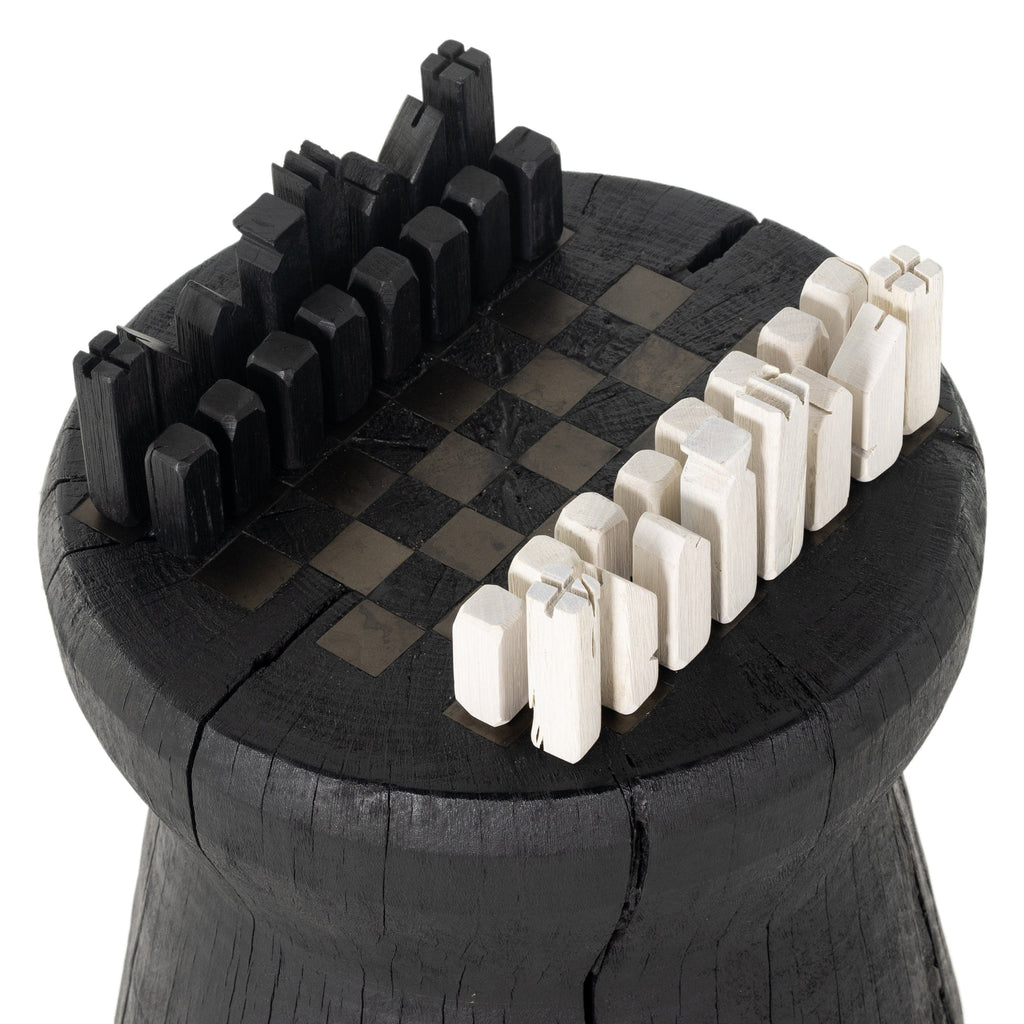 Cordon Carbonized Black Chess Table
