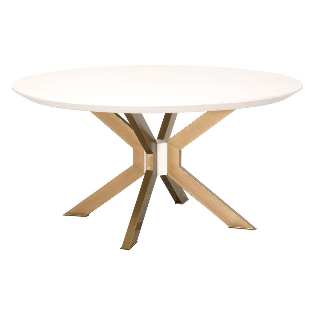 Irene Ivory Concrete And Brass Dining Table