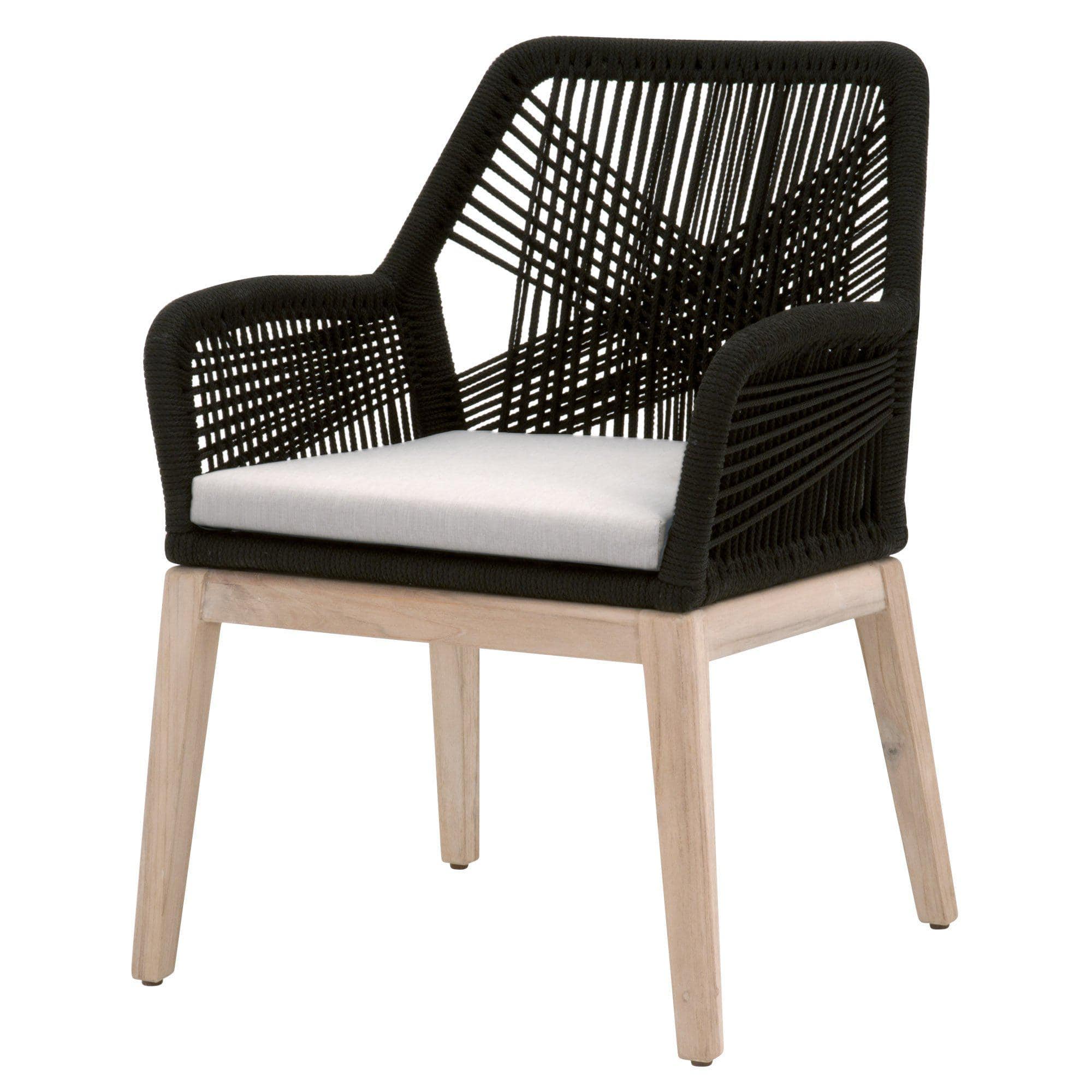 Loom Black Outdoor Arm Chair Set of 2