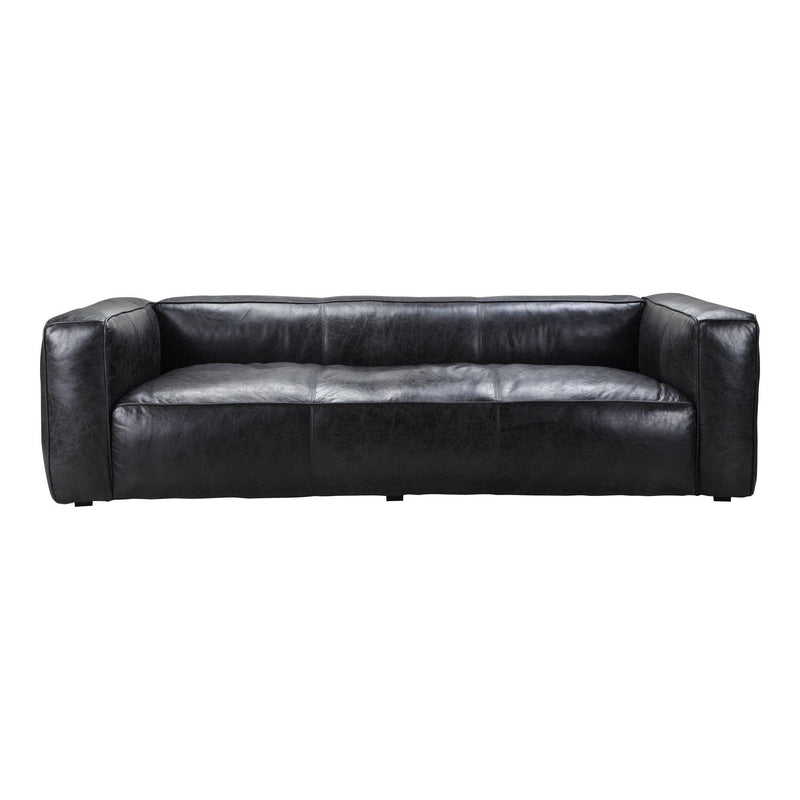 Kirby Black Leather Sofa