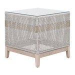 Tootsie Outdoor Taupe & White End Table