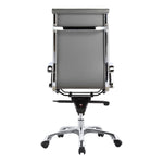 Grey Vegan Leather Swivel Office Chair