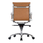 Tan Vegan Leather Low Back Swivel Office Chair