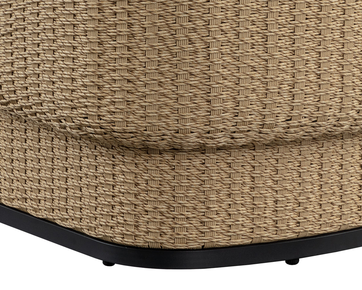 Olbia Natural Rattan & Boucle Outdoor Lounge Chair