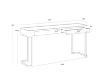 Jamille Cream & Warm Brass Console Table