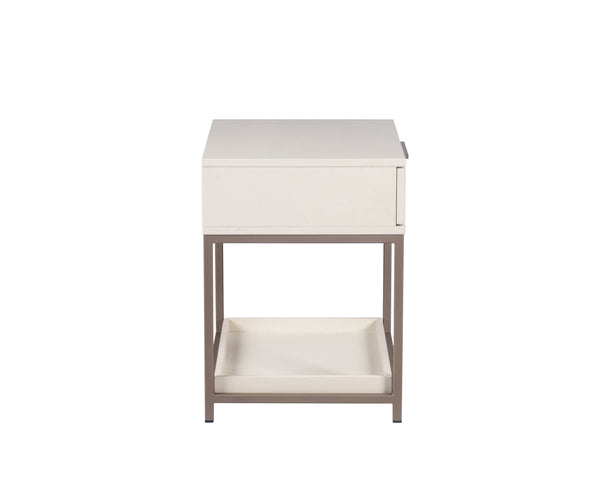 Rebel Small - Champagne Gold - Cream Nightstand
