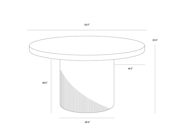 Nicolette White - 55" Dining Table
