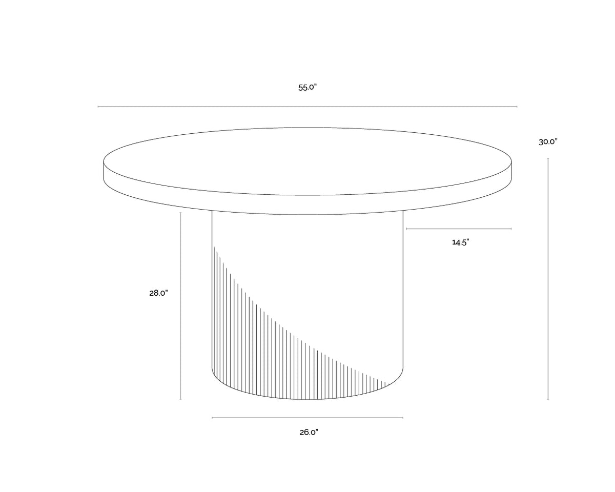 Nicolette White - 55" Dining Table