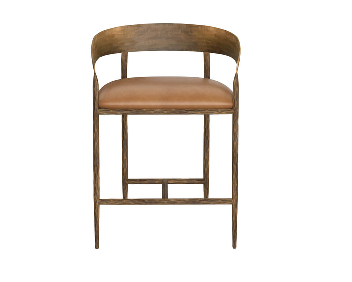 Zanatta Tan Leather Counter Stool