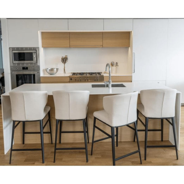 Delaney Counter Stool Beige - Stool Detail | Bone & Brass