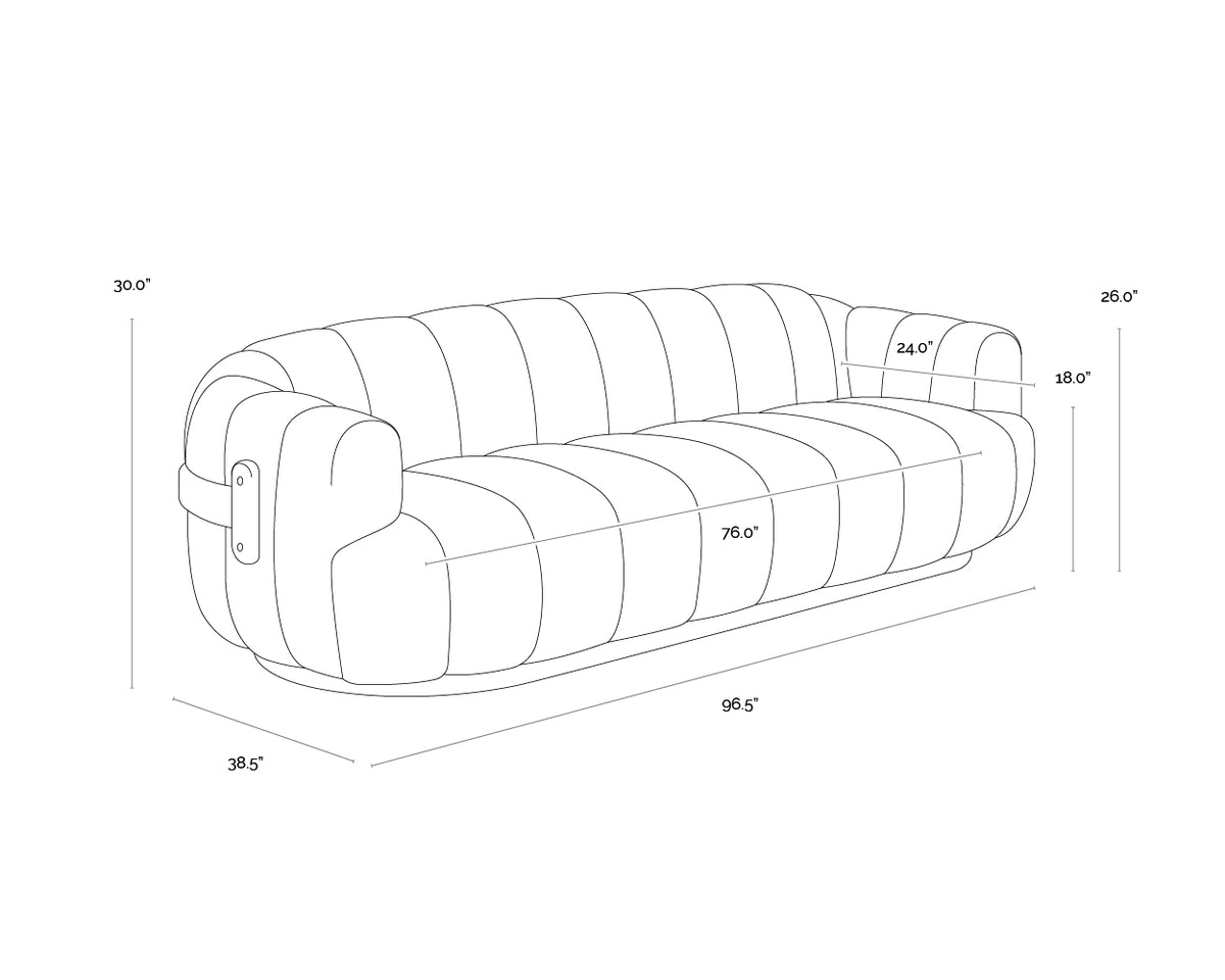 Tadeo Warm Brown - Dove Cream Sofa