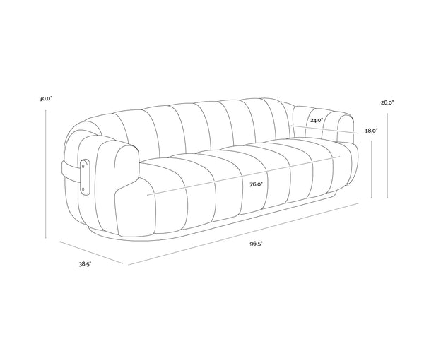 Tadeo Warm Brown - Dove Cream Sofa