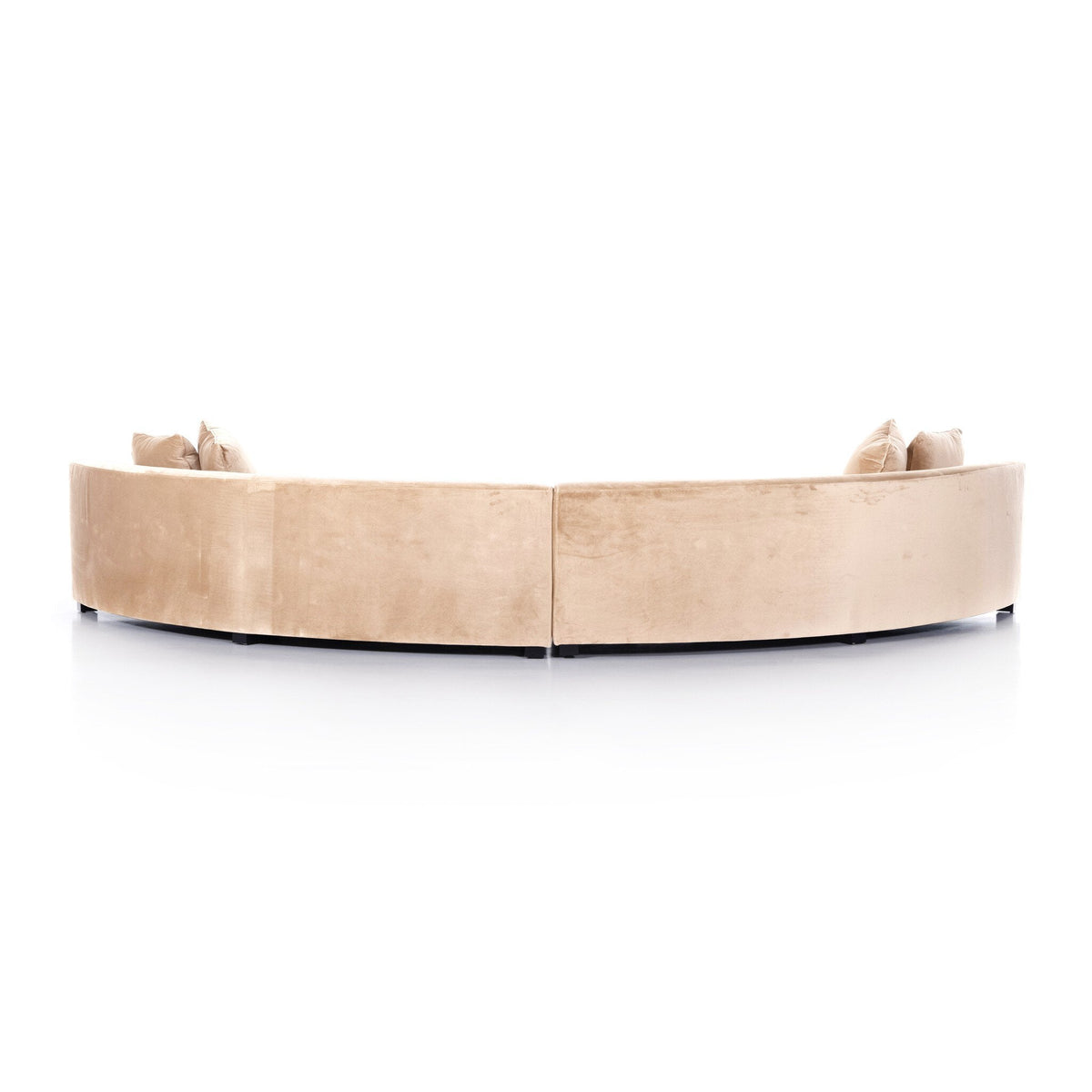 Camel colored curved sectional