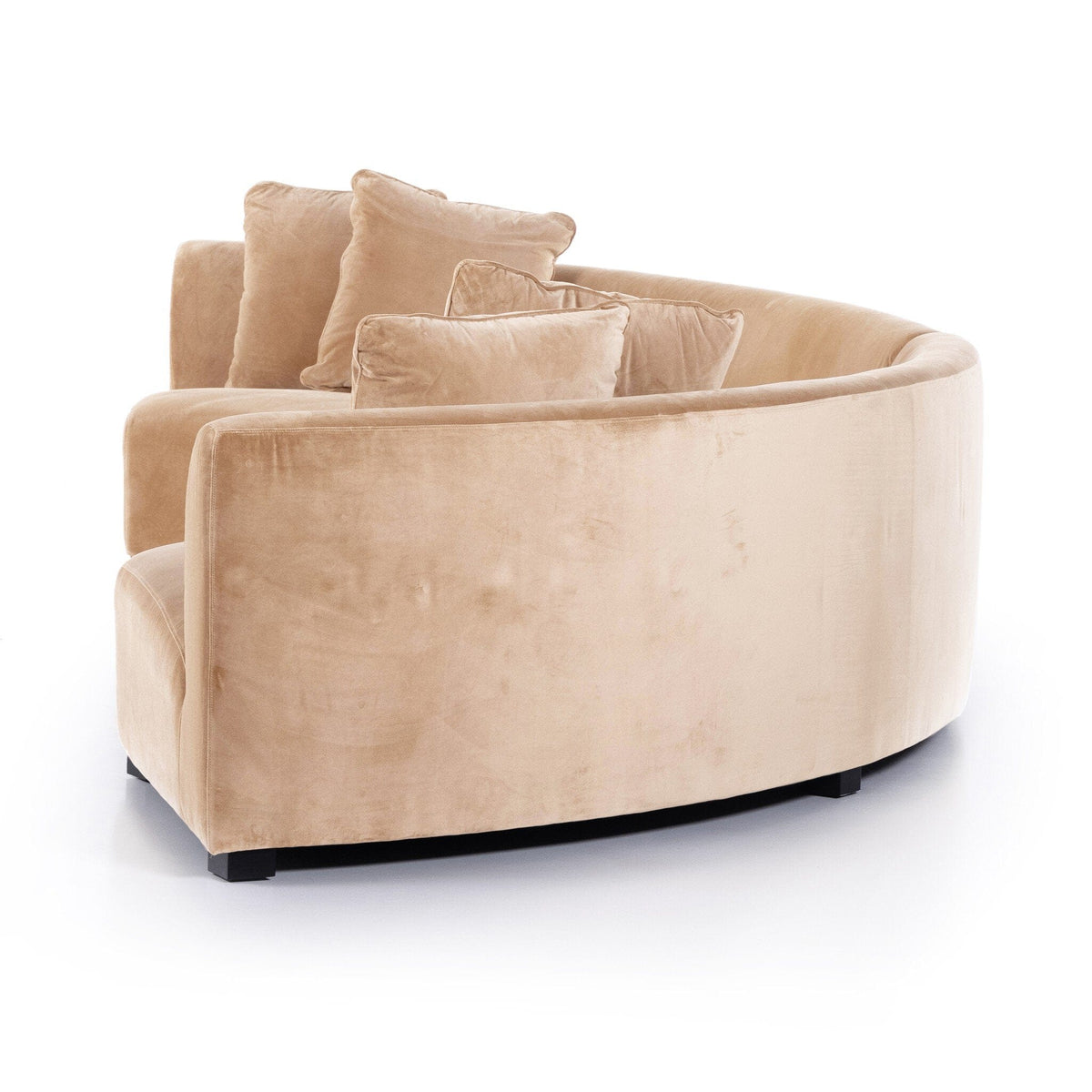 Camel colored curved sectional