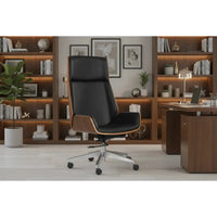 Rhett Office Chair - Dillon Black - Chair Side View | Bone & Brass