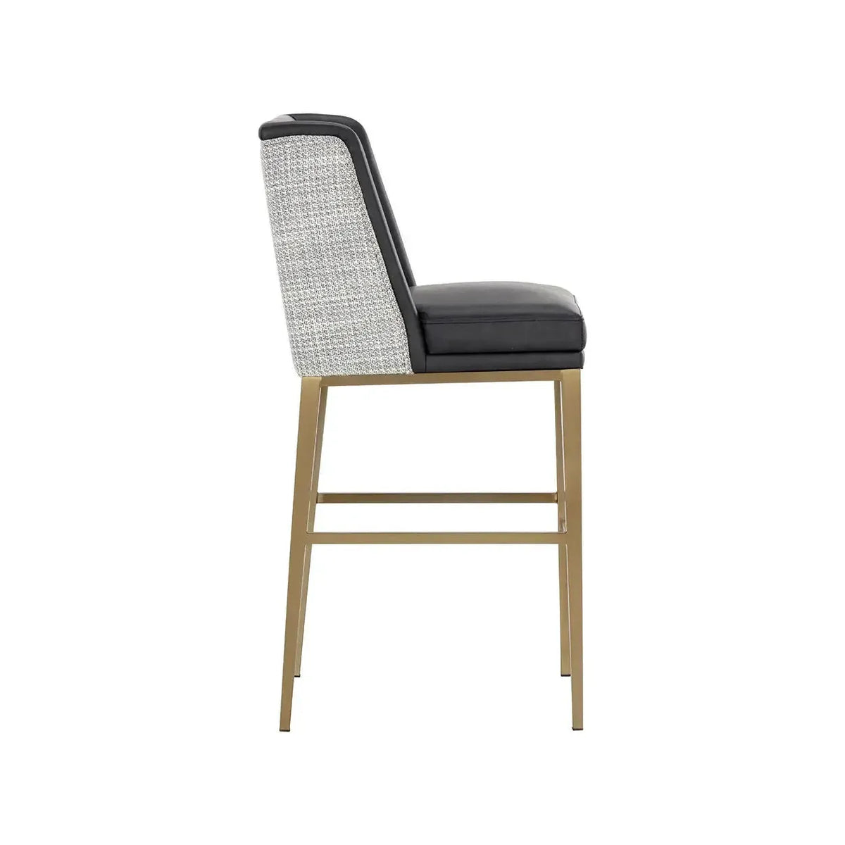 Joplin Barstool - Cantina Black | Vera White Pepper - Stool View | Bone & Brass