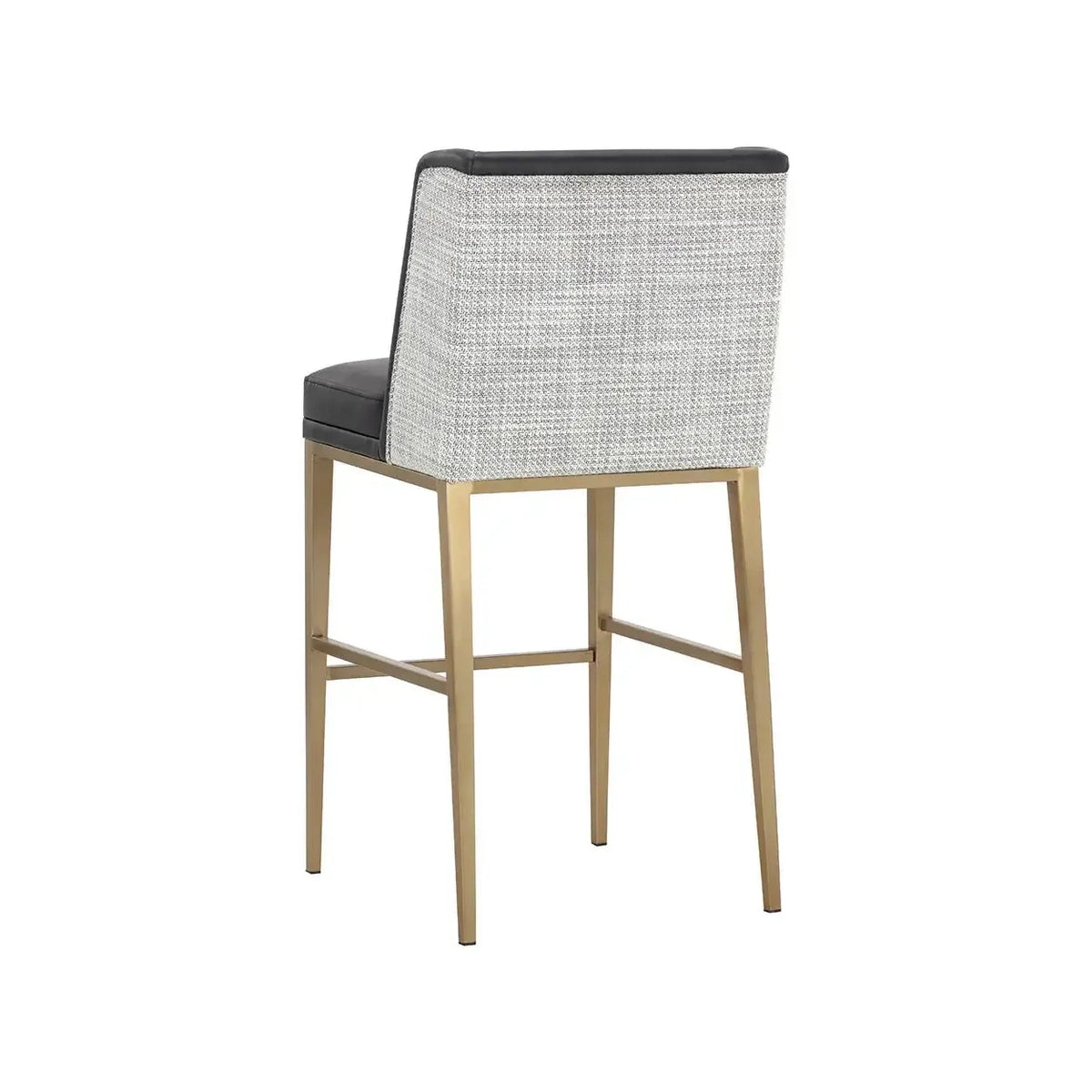 Joplin Barstool - Cantina Black | Vera White Pepper - Stool Side View | Bone & Brass