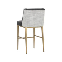 Joplin Barstool - Cantina Black | Vera White Pepper - Stool Side View | Bone & Brass