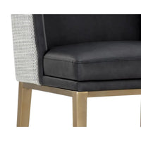 Joplin Barstool - Cantina Black | Vera White Pepper - Stool Seat Detail | Bone & Brass