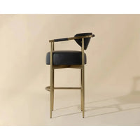 Heloise Barstool - Bravo Black - Stool Side View | Bone & Brass
