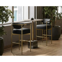Heloise Barstool - Bravo Black - Stool Side View | Bone & Brass