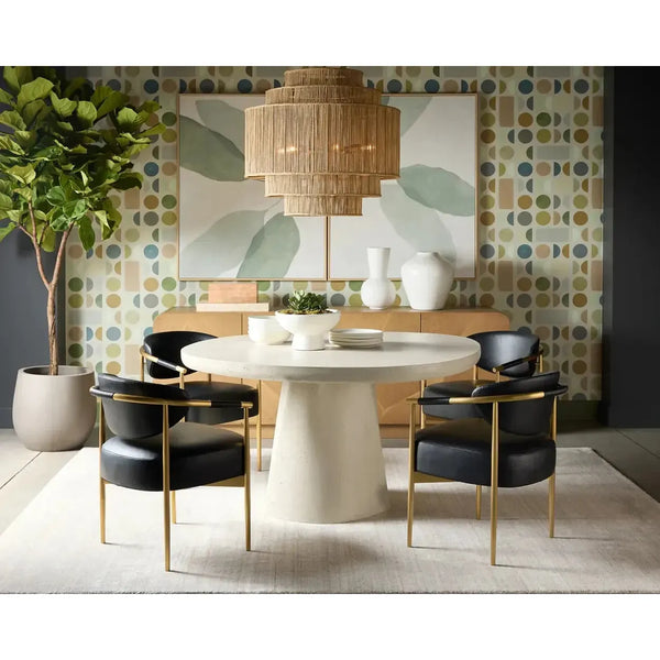 Heloise Dining Armchair - Bravo Black - Chair Side View | Bone & Brass