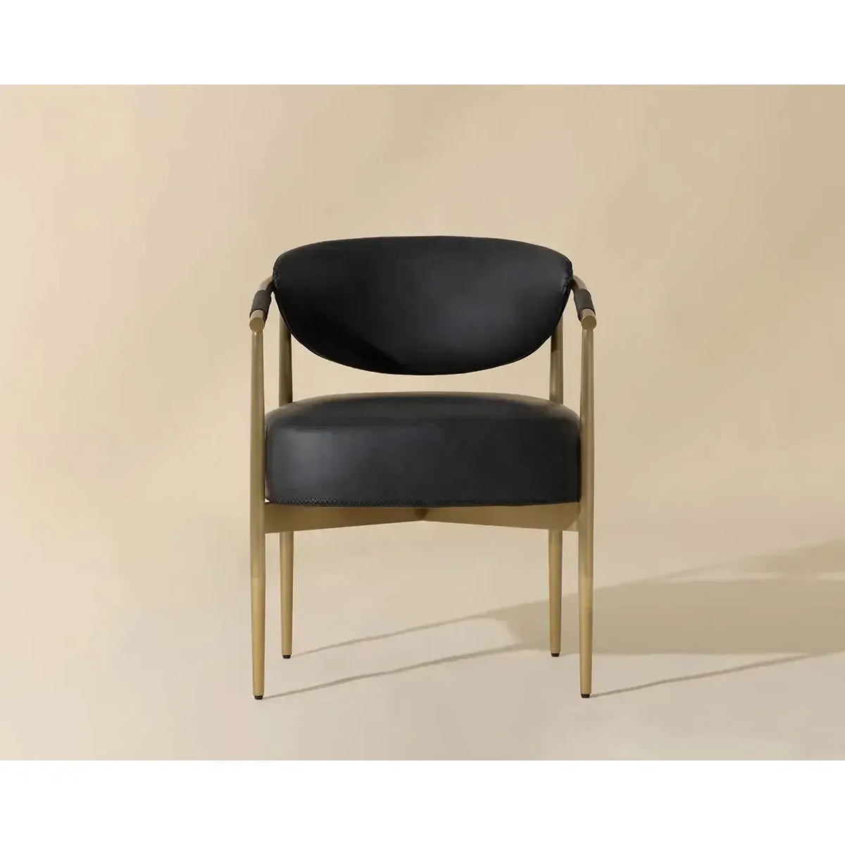 Heloise Dining Armchair - Bravo Black - Chair Upholstery Detail | Bone & Brass
