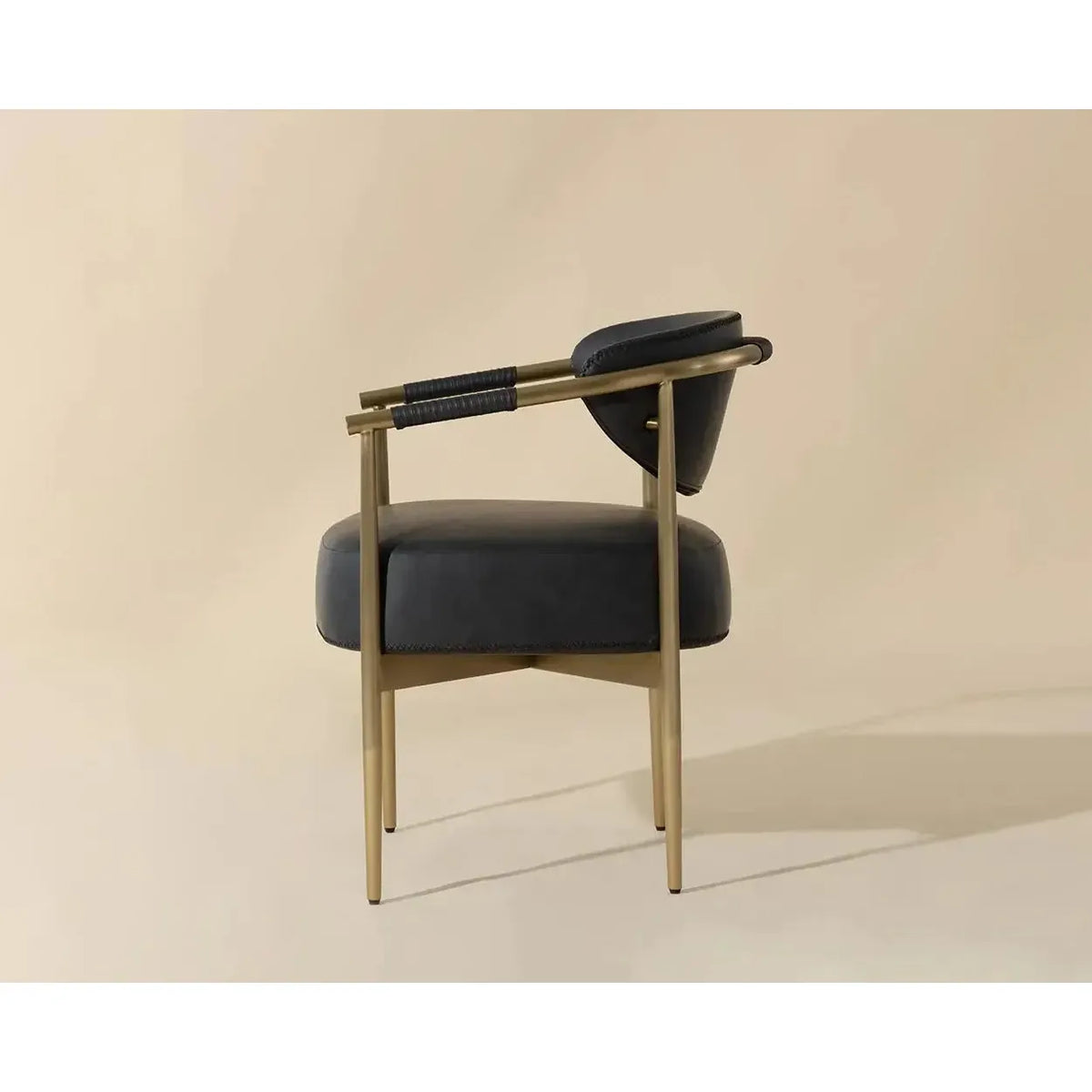 Heloise Dining Armchair - Bravo Black - Chair View | Bone & Brass