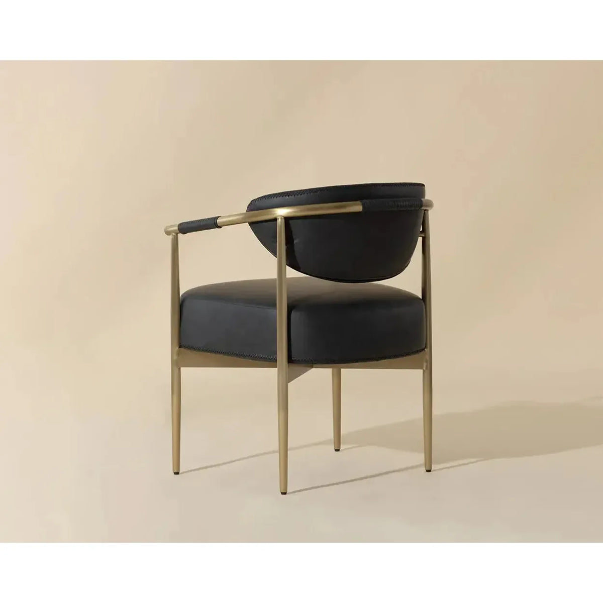 Heloise Dining Armchair - Bravo Black - Chair Side View | Bone & Brass
