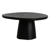 Celica Black Round Dining Table - Table Side View | Bone & Brass
