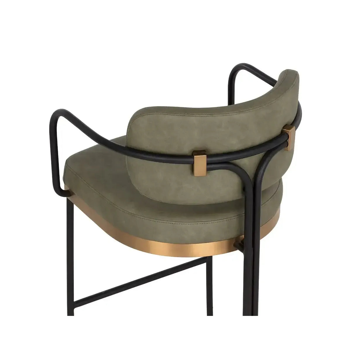 Jalen Pine Green & Brass Barstool - Stool View | Bone & Brass