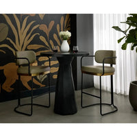 Jalen Pine Green & Brass Barstool - Stool Side View | Bone & Brass