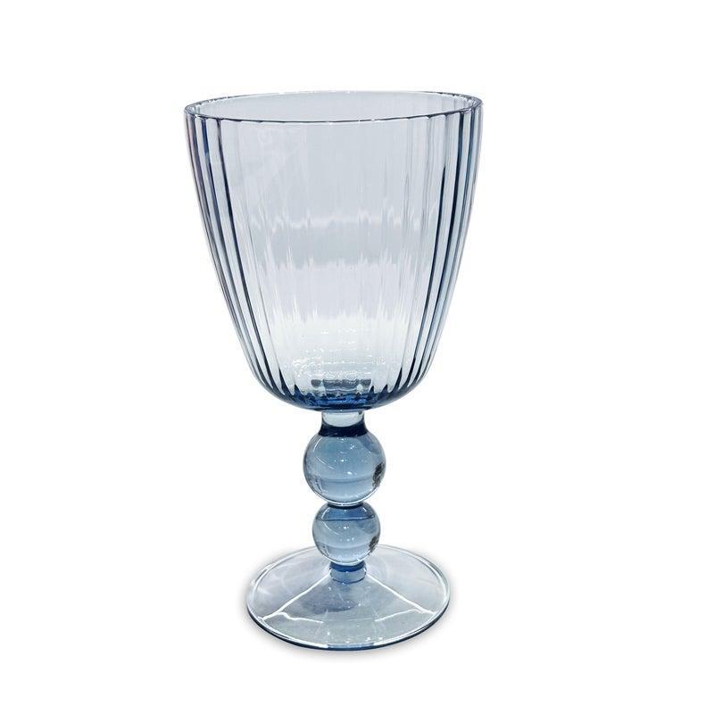 Vida Blue Acrylic Wine Glass Set of 4 | Bone & Brass