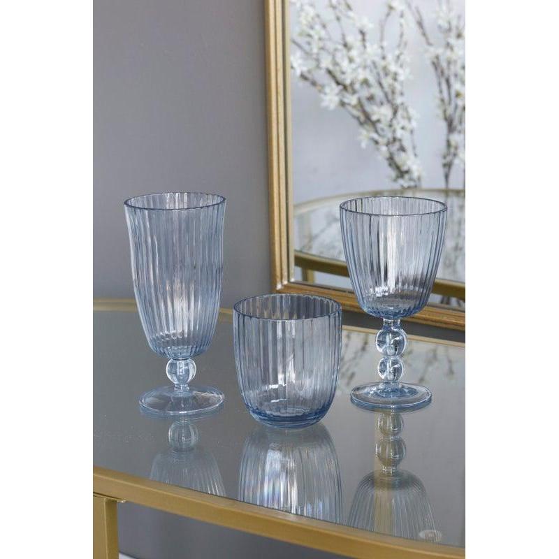 Vida Blue Acrylic Wine Glass Set of 4 - Glass Side View | Bone & Brass