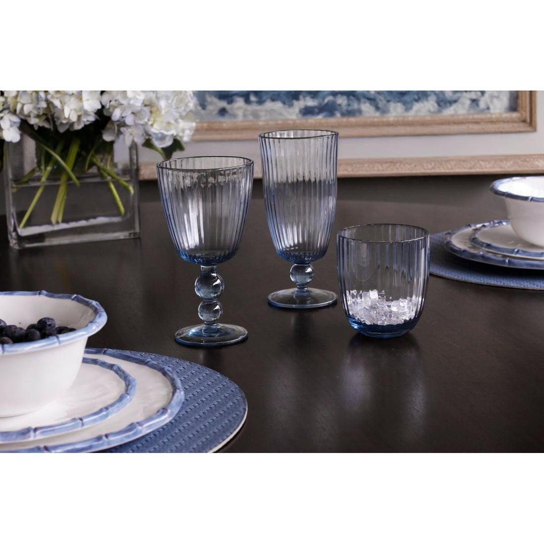 Vida Acrylic Tumbler Set 4 (Blue) - Glass Side View | Bone & Brass