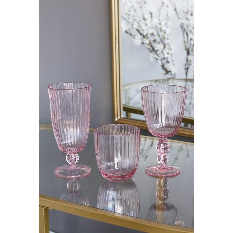 Vida Pink Acrylic Tumbler Set of 4 - Glass Detail | Bone & Brass