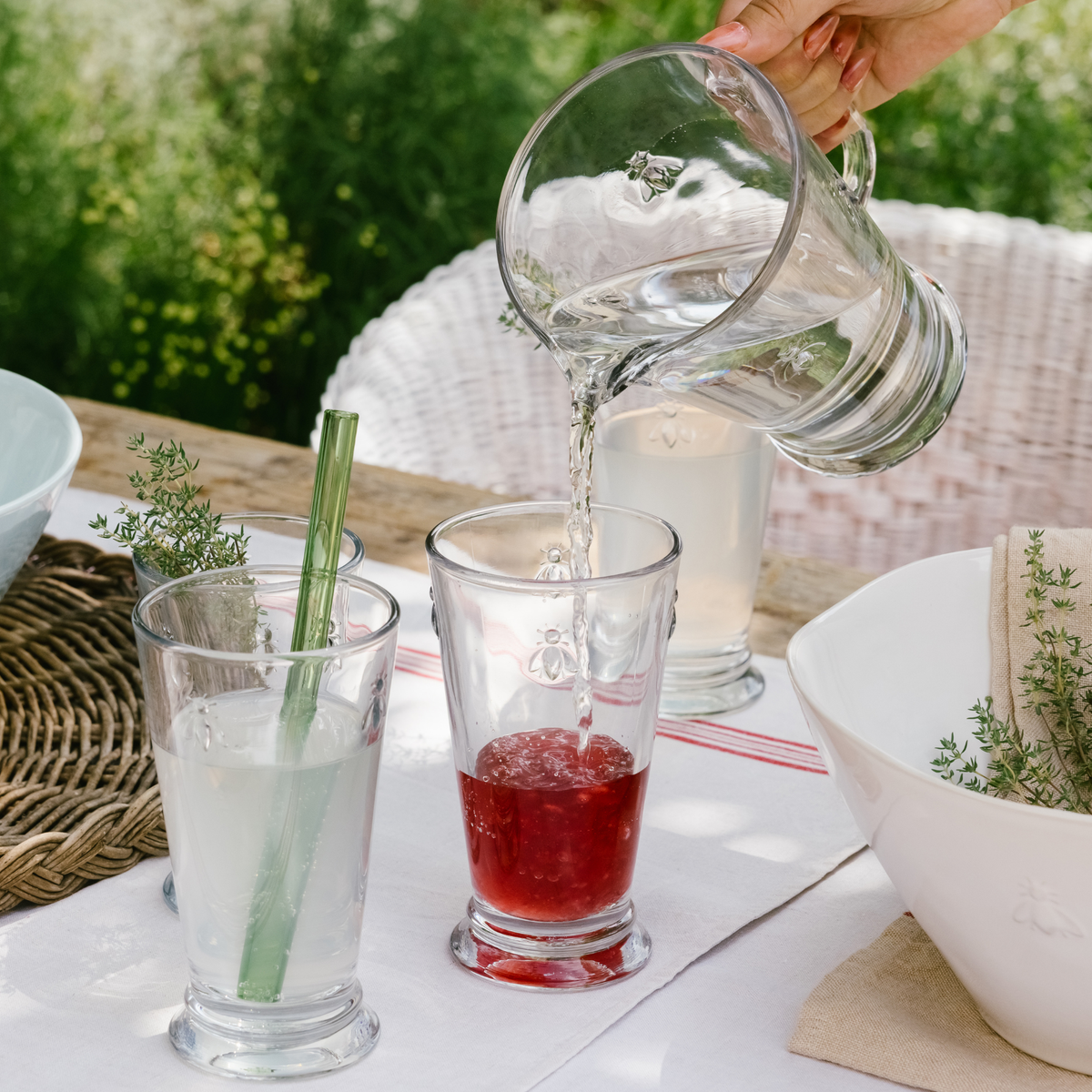 Clear Glass Bee Pitcher