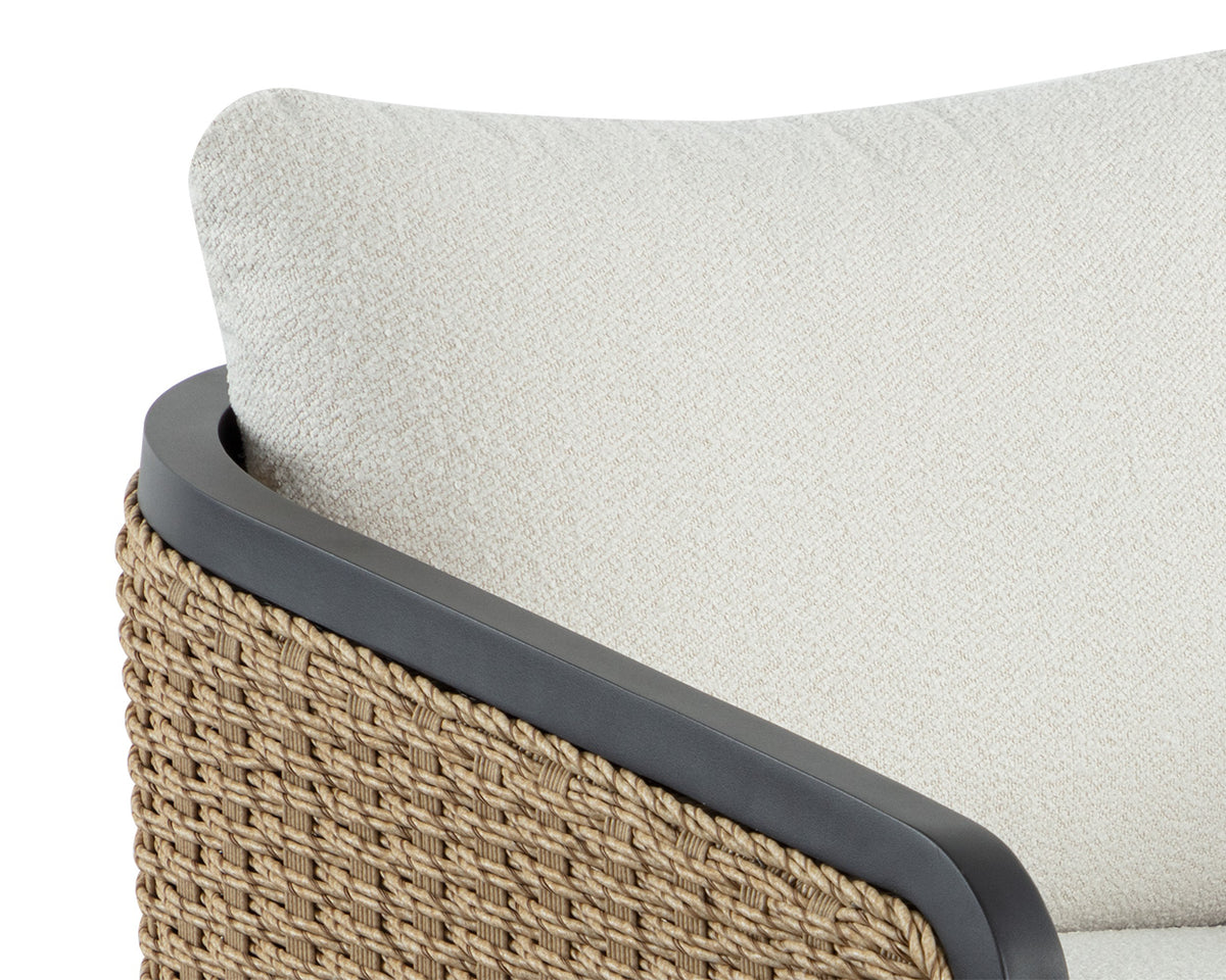 Olbia Natural Rattan & Boucle Outdoor Lounge Chair
