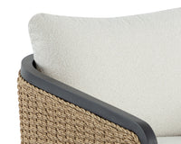 Olbia Natural Rattan & Boucle Outdoor Lounge Chair