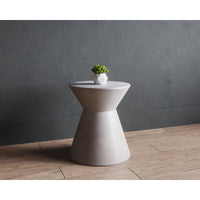 Astley White Concrete Hourglass Side Table