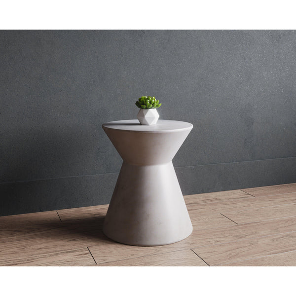 Astley White Concrete Hourglass Side Table