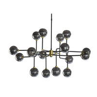 Deimos Smoke Grey Glass & Brass Chandelier - Chandelier View | Bone & Brass
