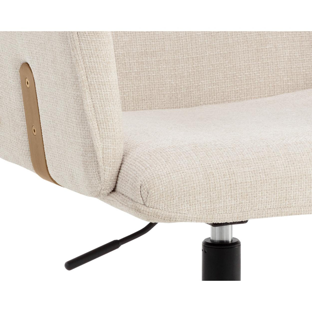 Kalev Chacha Cream & Gold Accent Office Chair - Chair View | Bone & Brass