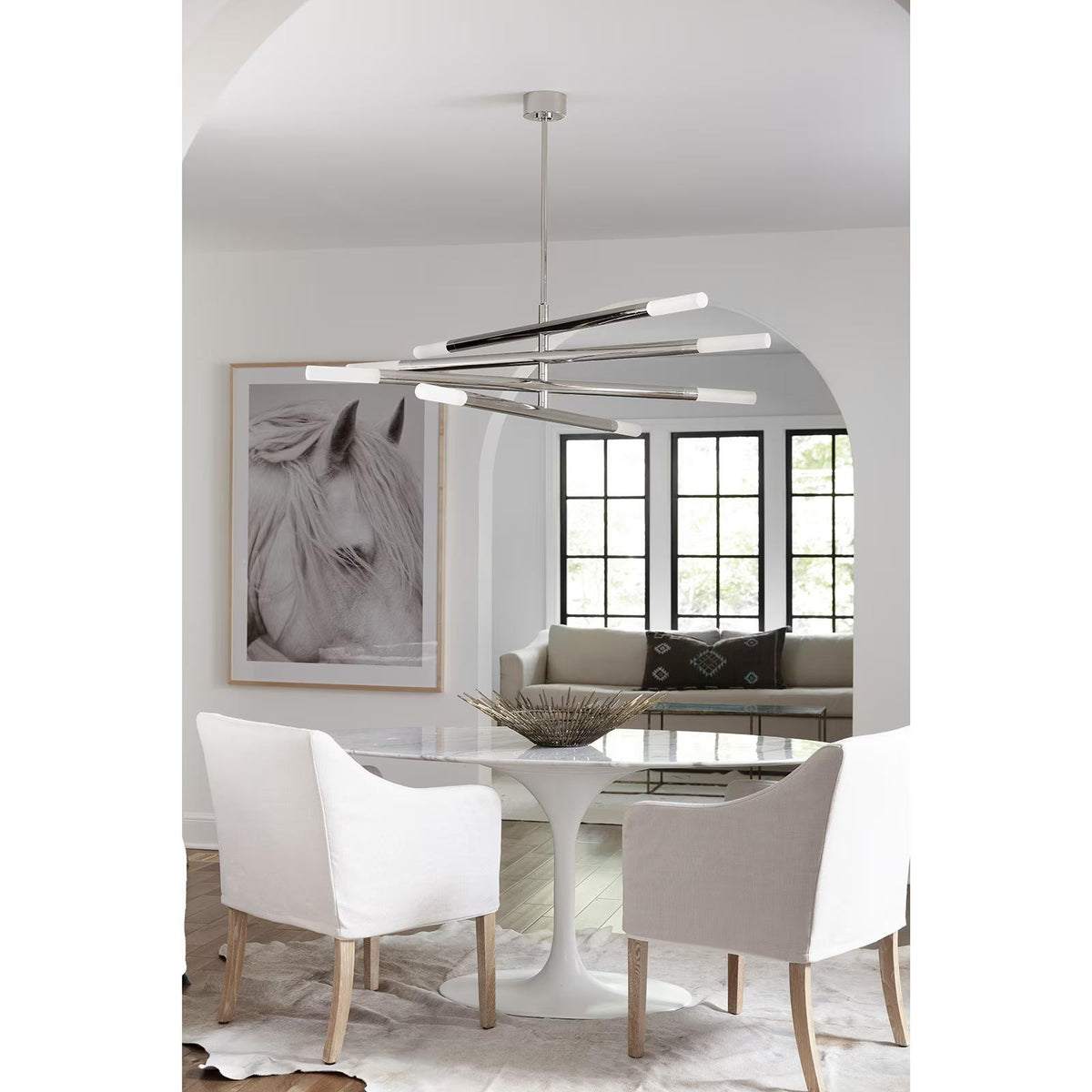 Wick Chandelier Polished Nickel - Chandelier Detail | Bone & Brass